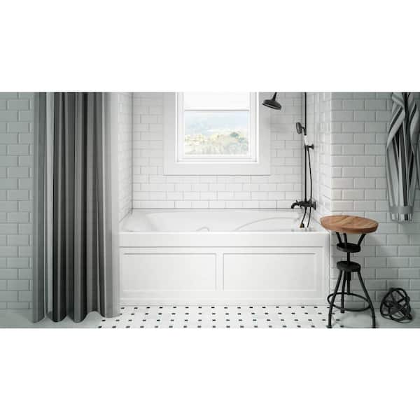 CETRA 60 in. x 32 in. Acrylic Left Drain Rectangular Alcove Soaking Bathtub in White CETRA 60 in. x 32 in. Acrylic Left Drain Rectangular Alcove Soaking Bathtub in White