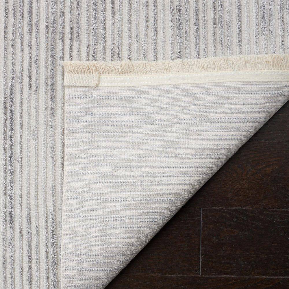 Mirage Ivory and Grey Hand-Knotted Wool Area Rug