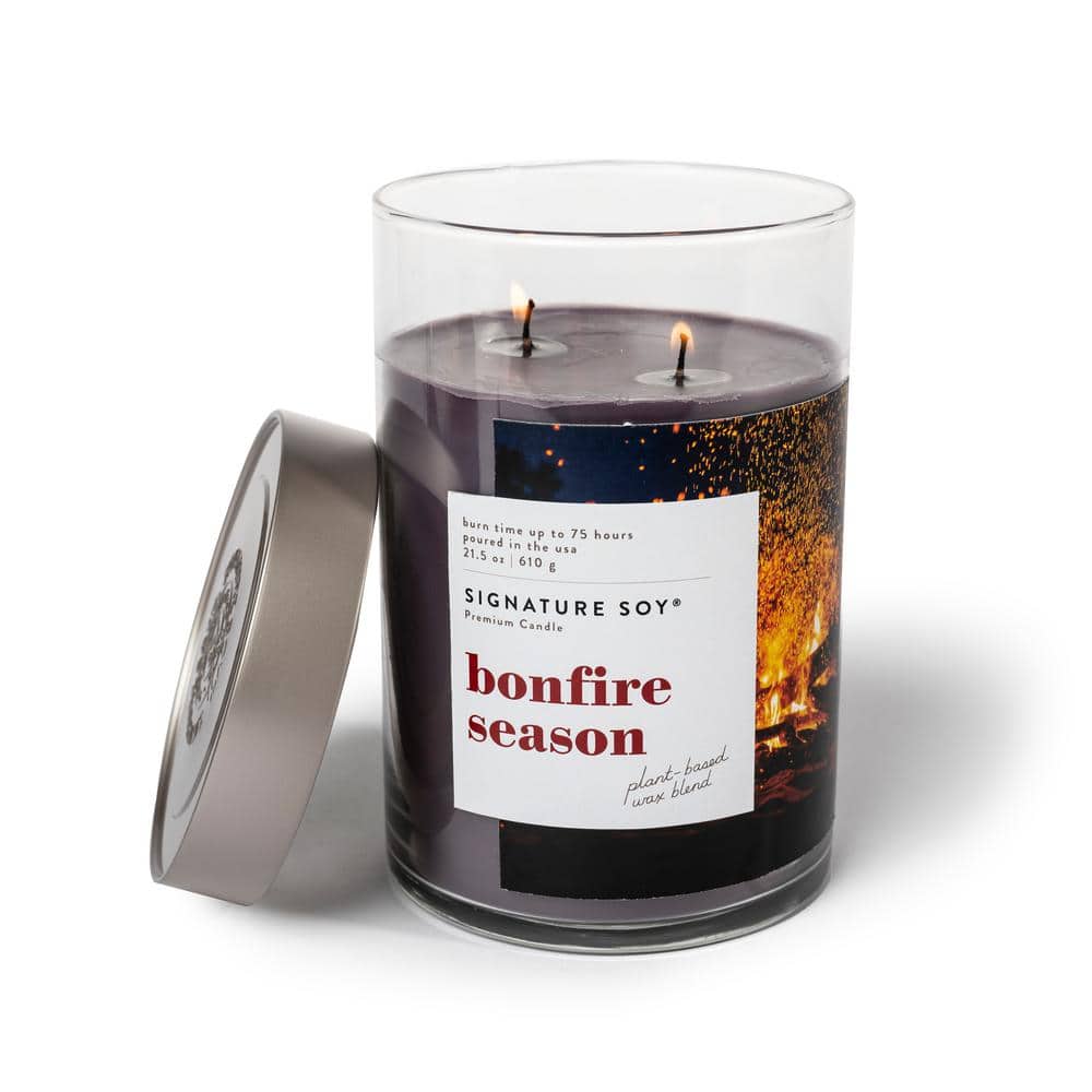 Bonfire Season Scented Soy Jar Candle with Lid