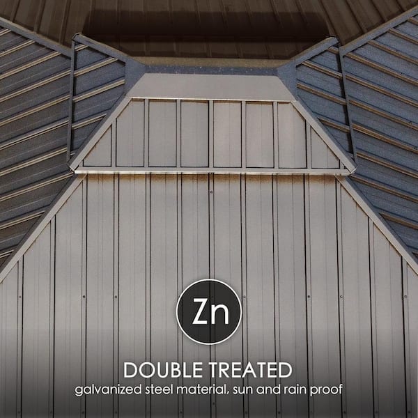 KOZYARD Apollo 12 ft. x 16 ft. Wood Like Aluminum Hardtop Gazebo