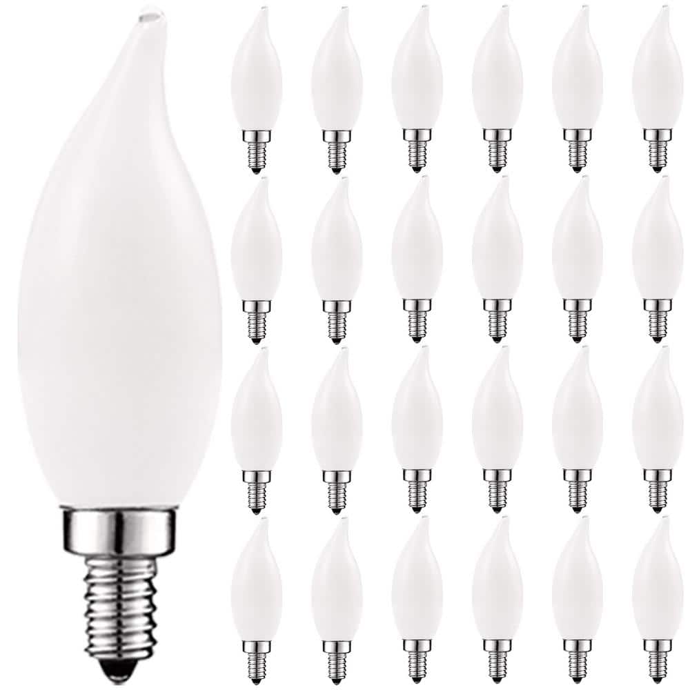40-Watt Equivalent CA11 Dimmable LED Light Bulbs Torpedo Flame Tip Glass 2700K Warm White (24-Pack) price history on PriceWatchPro