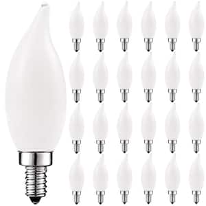 40-Watt Equivalent CA11 Dimmable LED Light Bulbs Torpedo Flame Tip Glass 2700K Warm White (24-Pack)