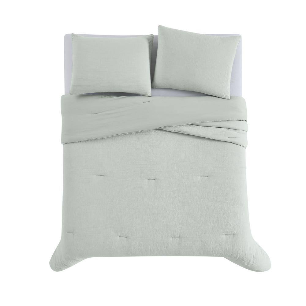 Gray Twin Organic Microfiber Comforter and Sham Set