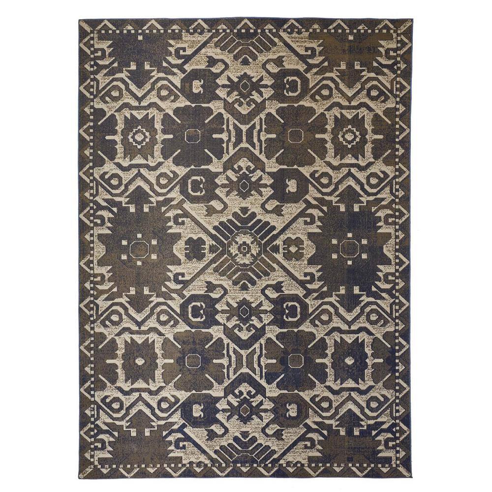 Weave Wander Hurst Navy Blue Golden, Navy Blue And Brown Area Rugs