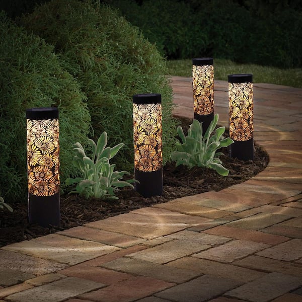 Deck Impressions Peony Solar 12 Lumens Bronze LED Round Outdoor