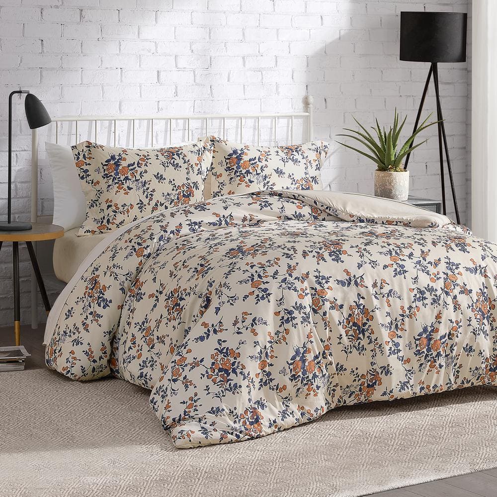 Laura Ashley - King Comforter Set, Reversible Cotton Bedding with Matching  Shams, Floral Home Decor with Plaid Reverse (Bramble Floral Beige, King)