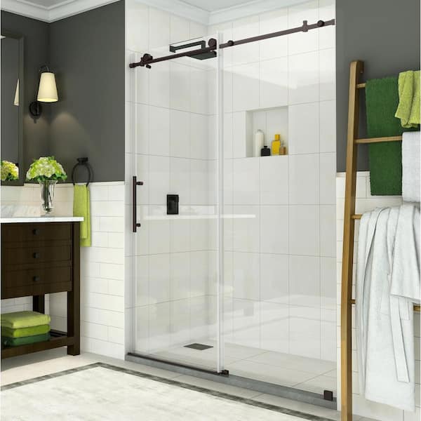 Aston Coraline 44 in. - 48 in. x 76 in. Frameless Sliding Shower Door in Bronze