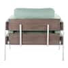 Direct back view of Lumisource Kari Light Green Fabric Arm Chair