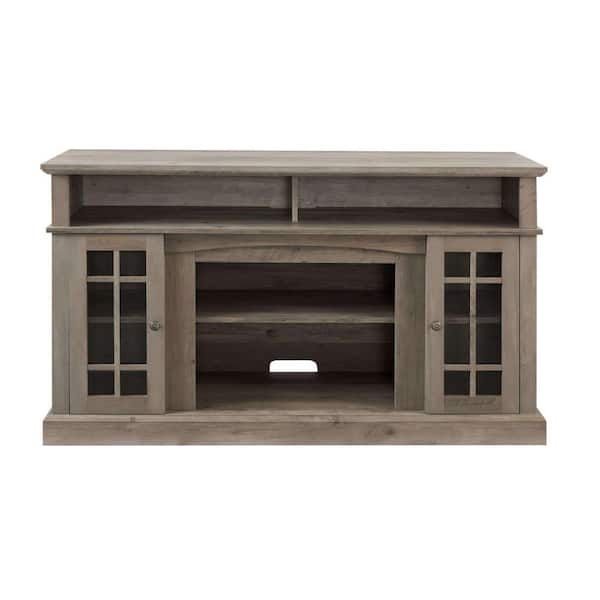 Angel Sar Gray Wash TV Stand Modern Entertainment Console Fits TV's up to 65 in. with Open and Closed Storage Space