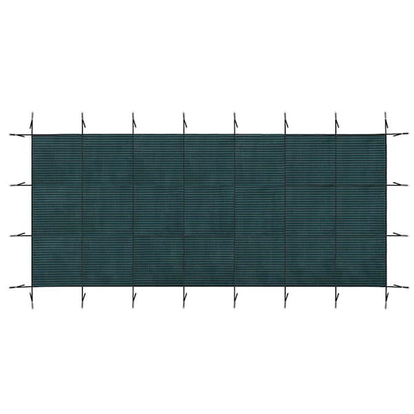 Swimming Pool Safety Cover, Fits 16x34ft Rectangular underground and Inground Swimming Pools, Green Mesh