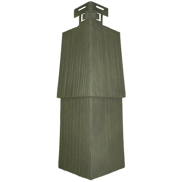 NovikShake RS RoughSawn Shake Corner 4.5 in. x 14.6 in. Polymer Corner in Brunswick Green (5 Per Box, 5.2 lin. ft.)