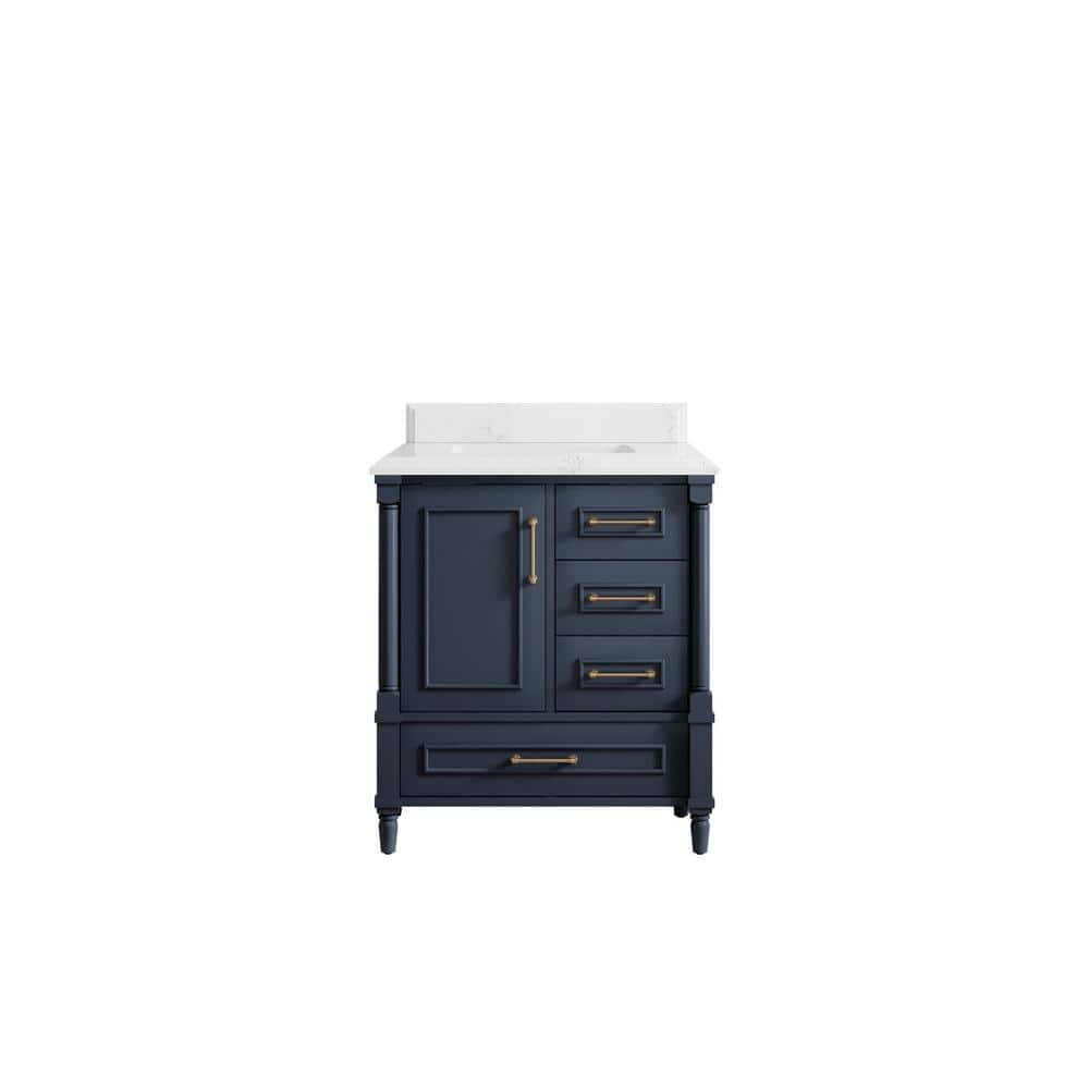 Hudson 30 in. W x 22 in. D x 36 in. H Bath Vanity in Hale Blue with Cove Edge Empira Quartz Top price history on PriceWatchPro