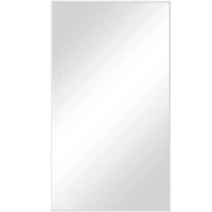 40 in. x 30 in. Glossy White Rectangular Wall Mounted Mirror with Metal Frame