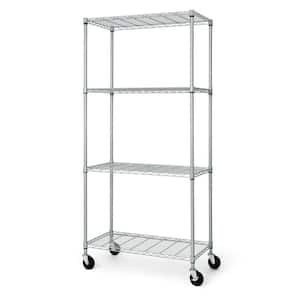 Silver 4-Tier Adjustable Welded Steel Heavy Duty Garage Storage Unit Shelving (36 in. W x 72 in. H x 18 in. D)