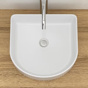 15.69 in. Vessel Bathroom Sink in White Ceramic