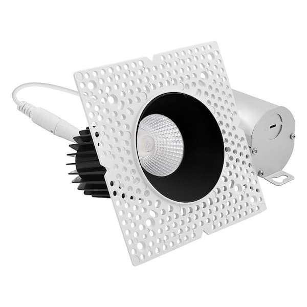 3 in. Trimless Recessed Light with Integrated LED Trim, 15W, 1100LM, 5CCT, 60°, Dimmable, IC Rated White + Black