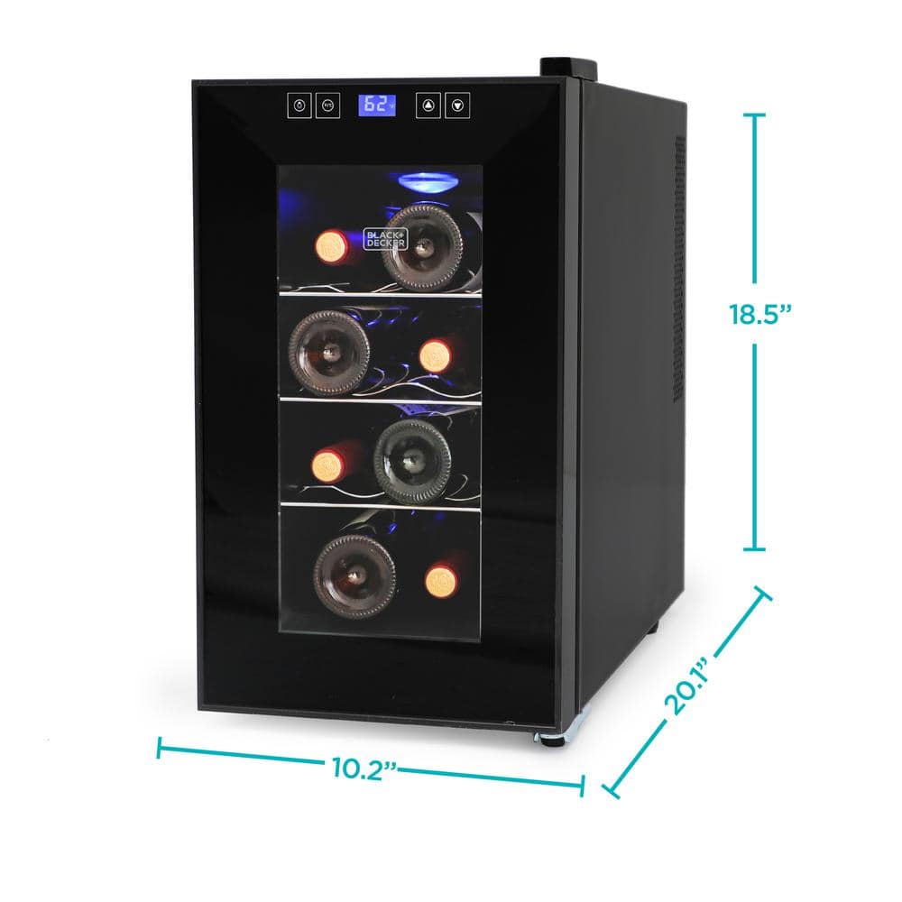 Black Thermoelectric Freestanding Wine Cellar with LED Display
