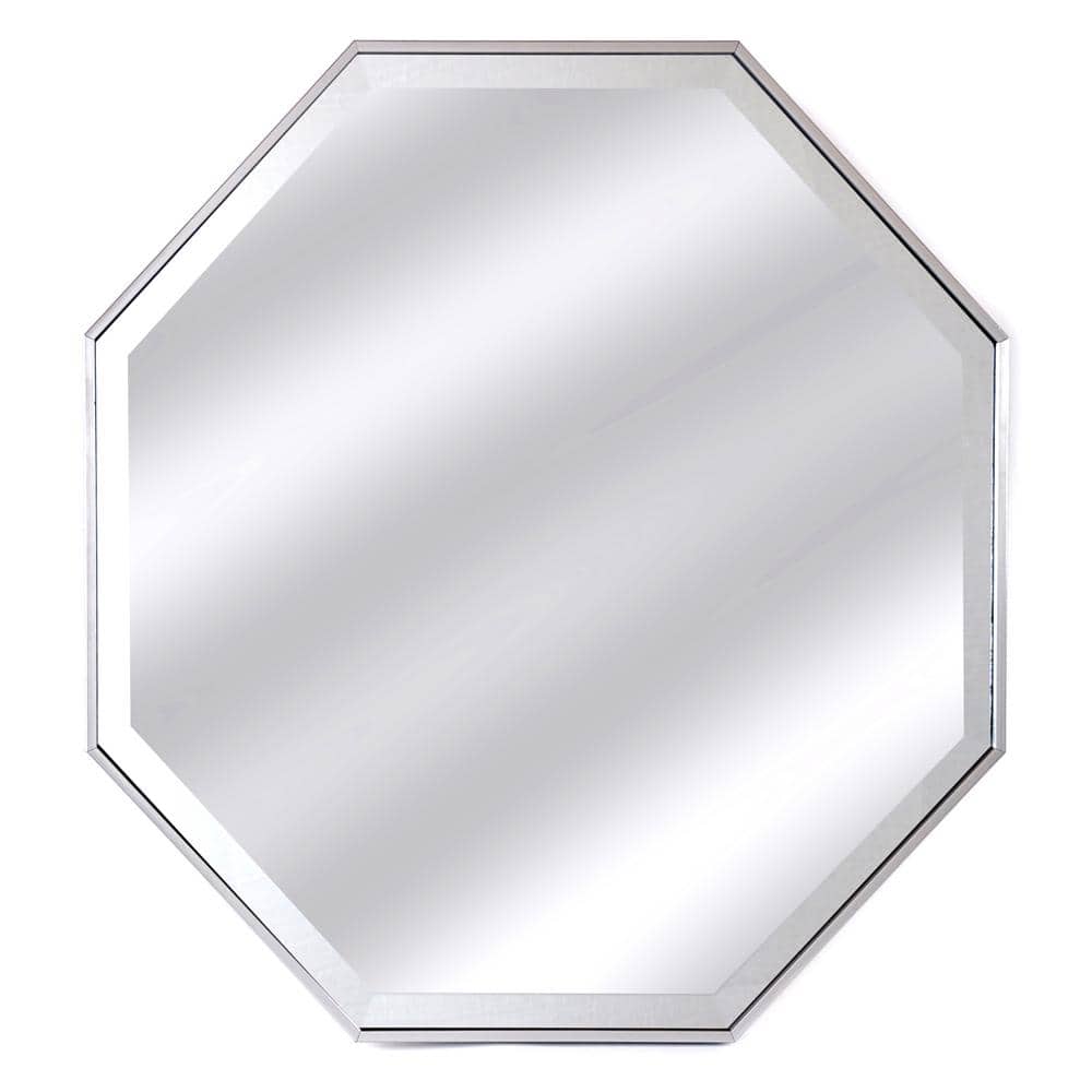 Medium Novelty Silver Beveled Glass Contemporary Mirror (28 in. H x 28 in. 