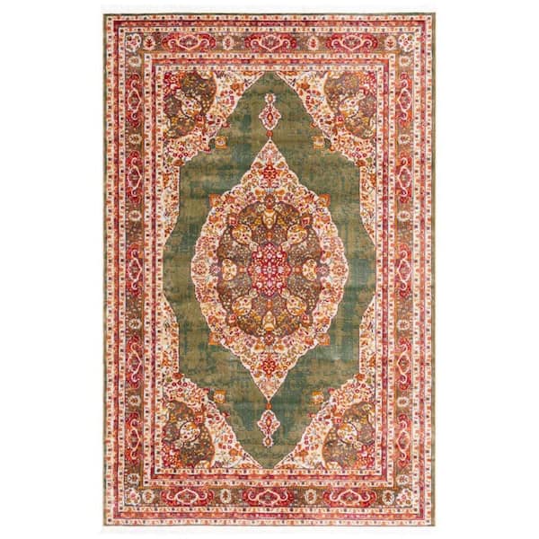 Unique Loom Baracoa Regla Green 6' 0 x 9' 0 Area Rug