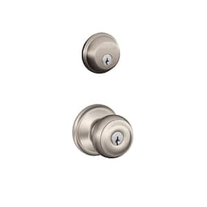 Schlage B81619 One-Sided Deadbolt with Exterior Plate Satin Nickel