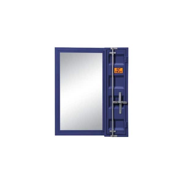 HomeRoots 26 in. W x 32 in. H Metal Blue Dresser Mirror