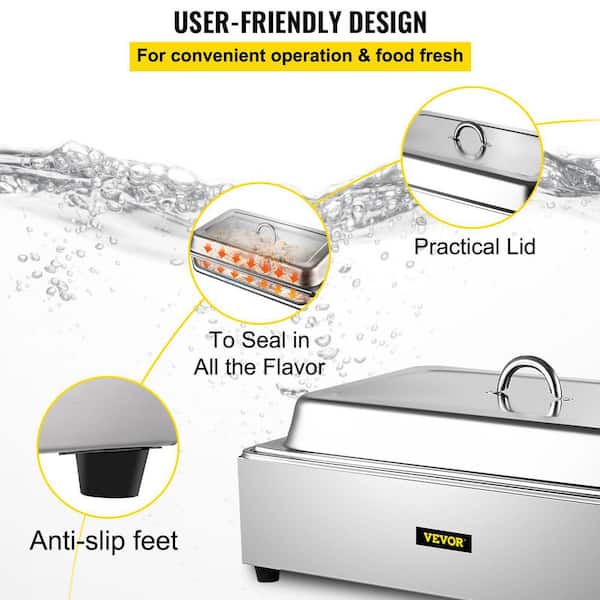 Nutrichef 3 Pot Electric Hot Plate Buffet Warmer Chafing Serving Dish (4 Pack)