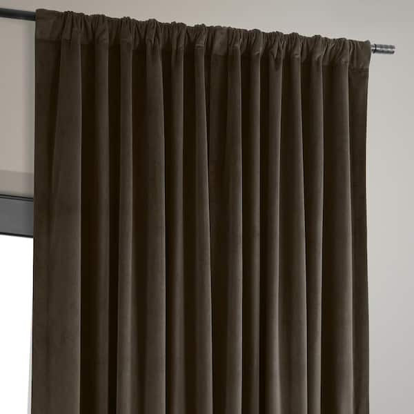 Velvet Heavyweight Grommet Curtain Panels (Set of 2) 63 / Chocolate