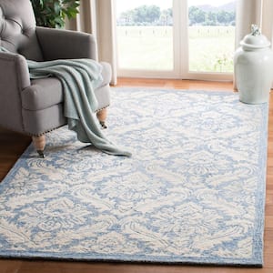 Micro-Loop Blue 5 ft. x 8 ft. Floral Area Rug