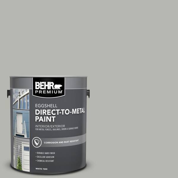 BEHR PREMIUM 1 gal. #HDC-MD-26 Sonic Silver Eggshell Direct to Metal Interior/Exterior Paint