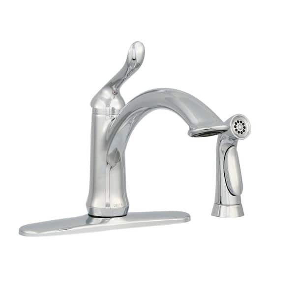 Delta Linden Single-Handle Standard Kitchen Faucet with Side Sprayer in Chrome 