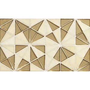 Stella Gold Hand Crafted 8.5 in. x 14.88 in. Textured Glass Wall Tile (8.8 sq. ft./Case)