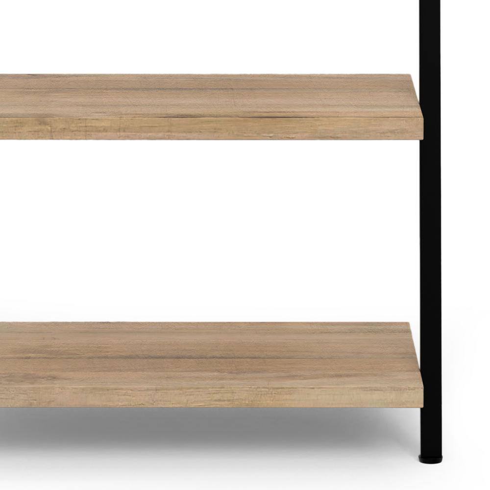 Trent Natural Mango Wood and Black Metal Ladder Shelf