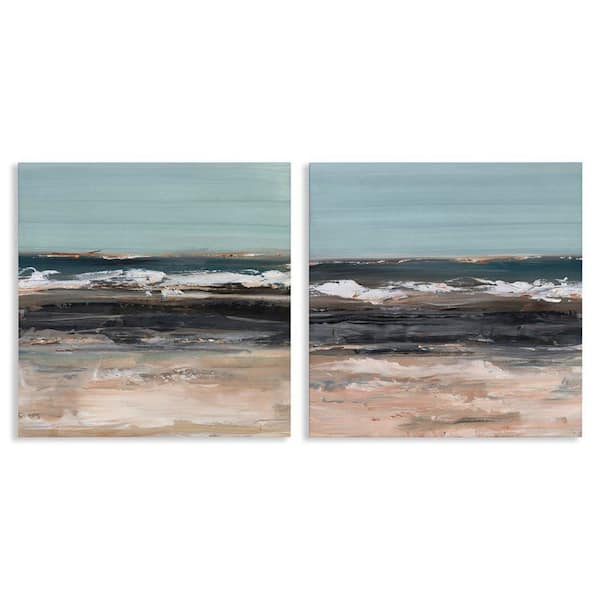 Stupell Industries Summer Waves Abstract by Ethan Harper 2 Pieces Unframed Abstract Graphic Art Print 24 in. x 24 in.