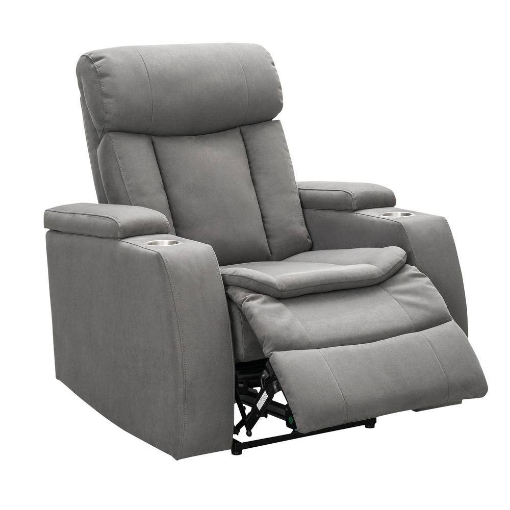 DEVON & CLAIRE Cosmo Fabric Power Theater Recliner, Grey SHF-12271-GRY ...