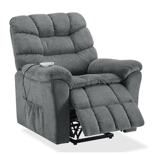 Gray Power Lift Chair with Adjustable Massage and Heating System, Recliner Chair with Remote Control