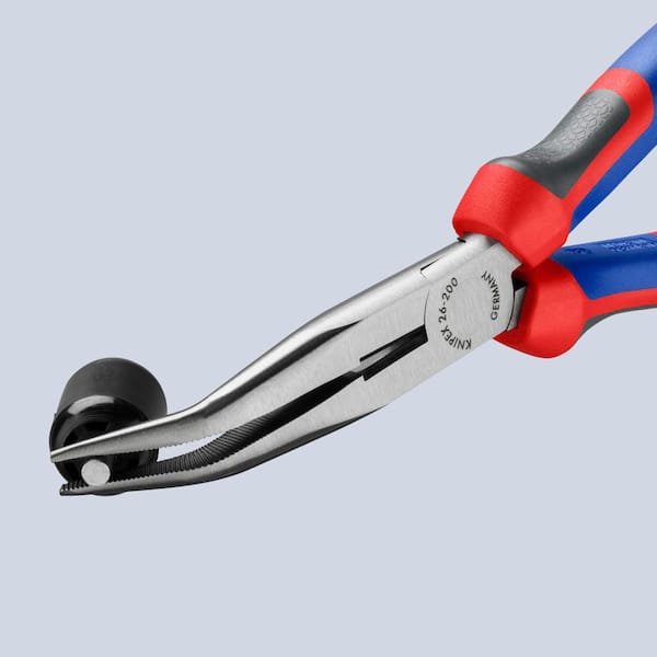 KNIPEX 8 in. Angled Long Nose Pliers with Cutter and Dual