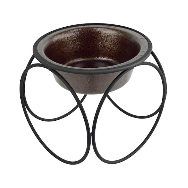 Platinum Pets Olympic Diner Feeder with Stainless Steel Cat/Dog Bowl, Copper Vein