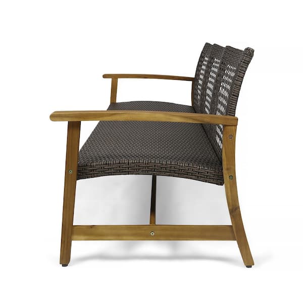 Hampton Natural Stained 1-Piece Wood Outdoor Patio Couch