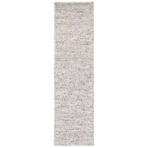 Natura 2 ft. x 10 ft. Light Gray/Ivory Solid Runner Rug