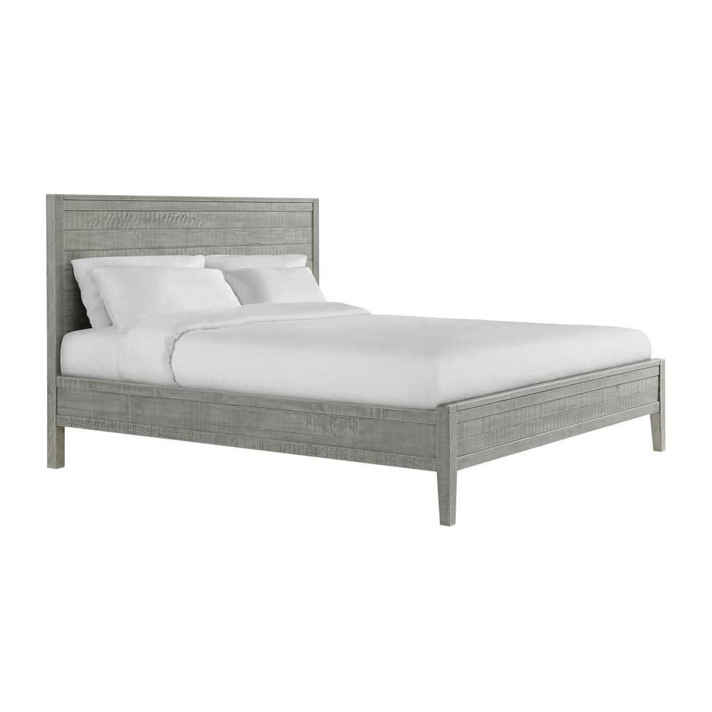 Arden Driftwood Gray Pine Wood 4-Piece King Bedroom Set