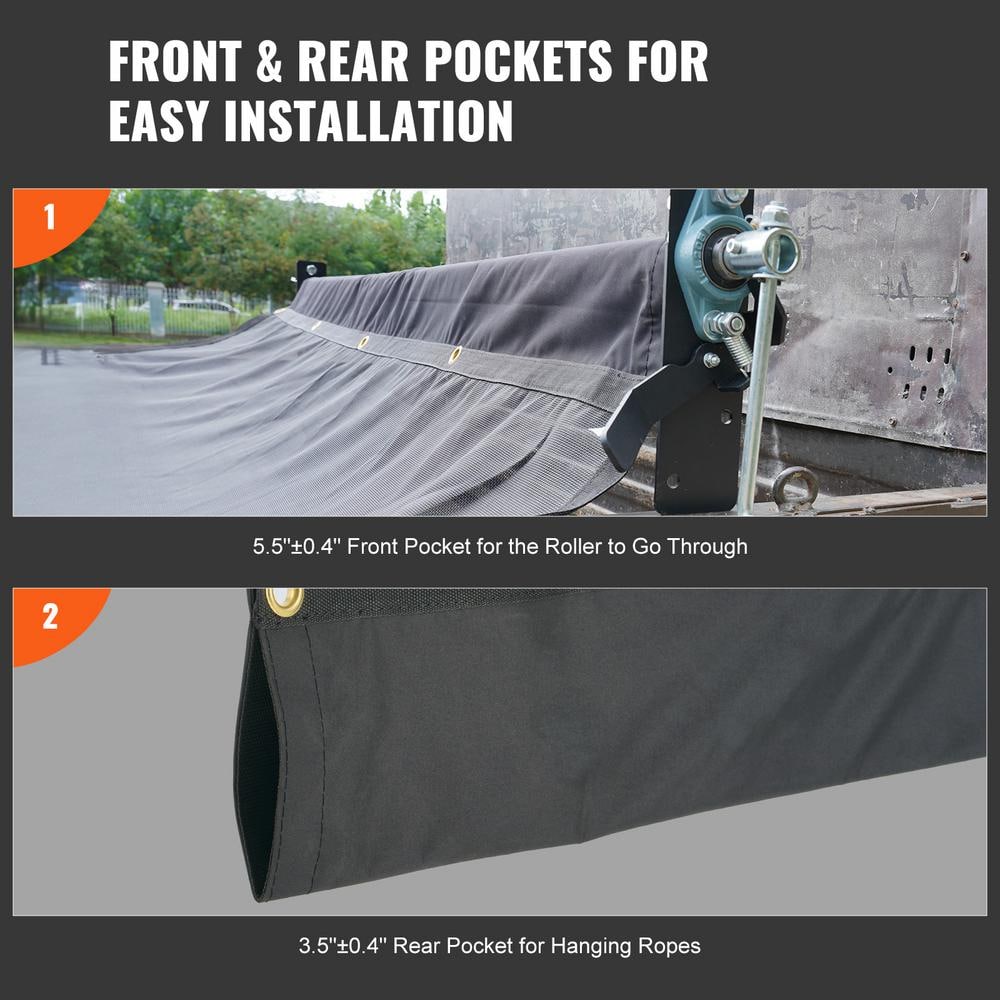Heavy Duty Black PVC Coated Mesh Dump Truck Tarp 7 x 18 ft