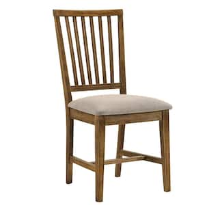 Tan Linen and Weathered Oak Wallace II Side Chair (Set of 2)