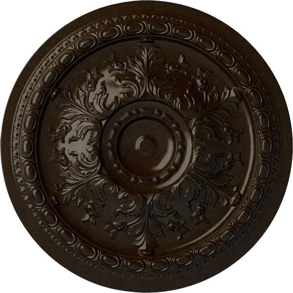 Ekena Millwork 38-3/8 in. x 2-7/8 in. Oslo Urethane Ceiling (Fits Canopies up to 7-5/8 in.), Bronze
