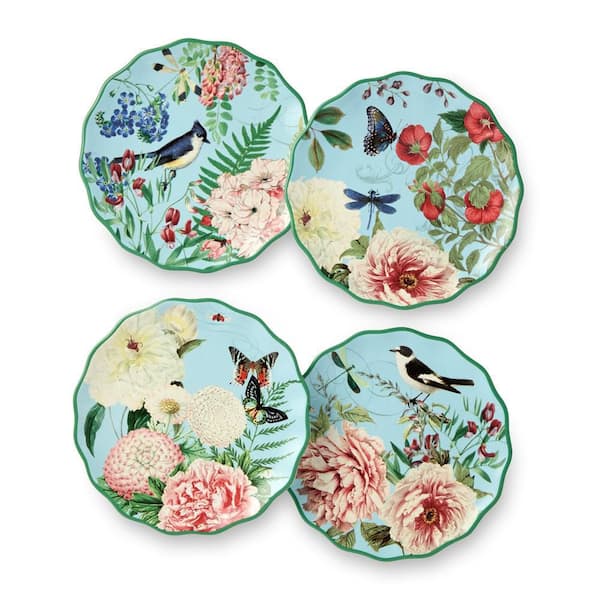Certified International Flora Multi-Colored Canape Plates (Set of 4)