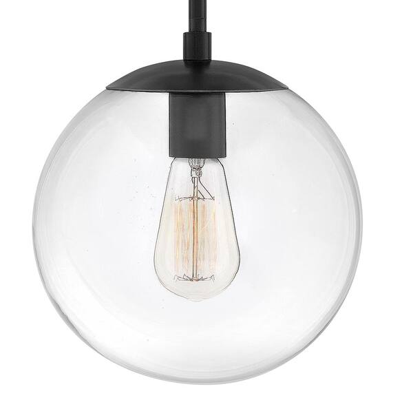HINKLEY - Warby 1-Light Black Globe Pendant Light