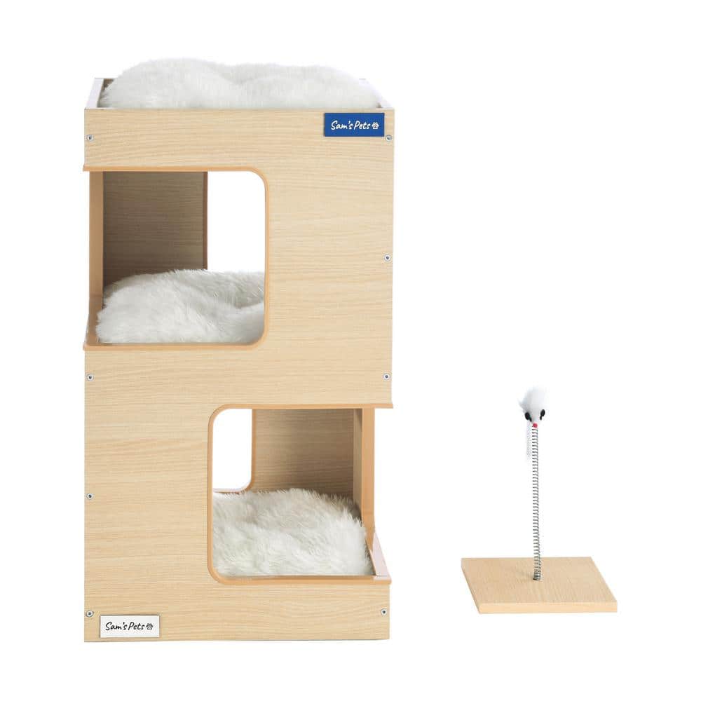 23.5 in. Escher Cat Tree in White Oak