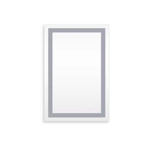 24 in. W x 32 in. H Rectangular Steel Framed Dimmable Wall Bathroom Vanity Mirror with Lights
