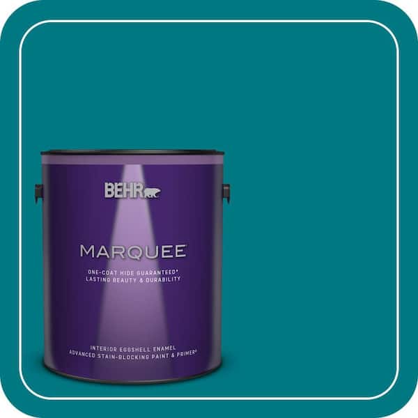 BEHR MARQUEE 1 gal. #P470-7 The Real Teal Eggshell Enamel Interior Paint & Primer