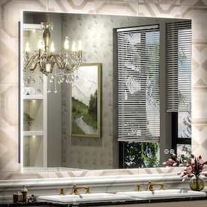 48 in. W x 36 in. H Rectangular Frameless Super Bright Backlited LED Anti-Fog Tempered Glass Wall Bathroom Vanity Mirror