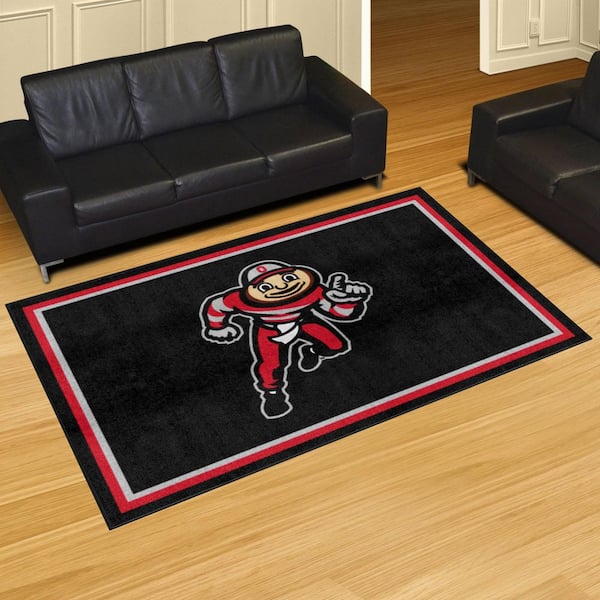 Ohio State Buckeyes Black 5 ft. x 8 ft. Plush Area Rug